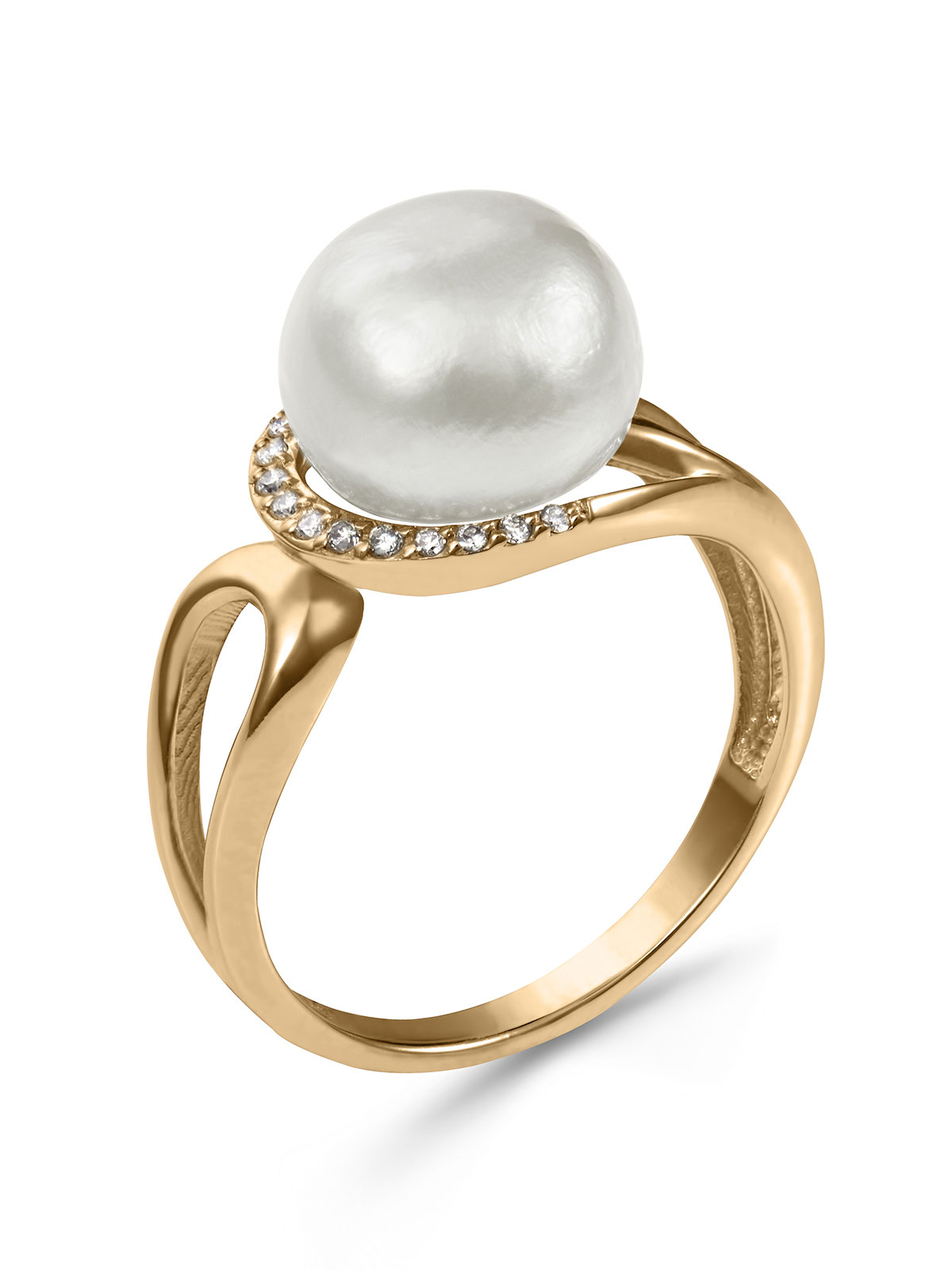 Золотое кольцо с жемчугом К24-21Б –  , цена в интернет .