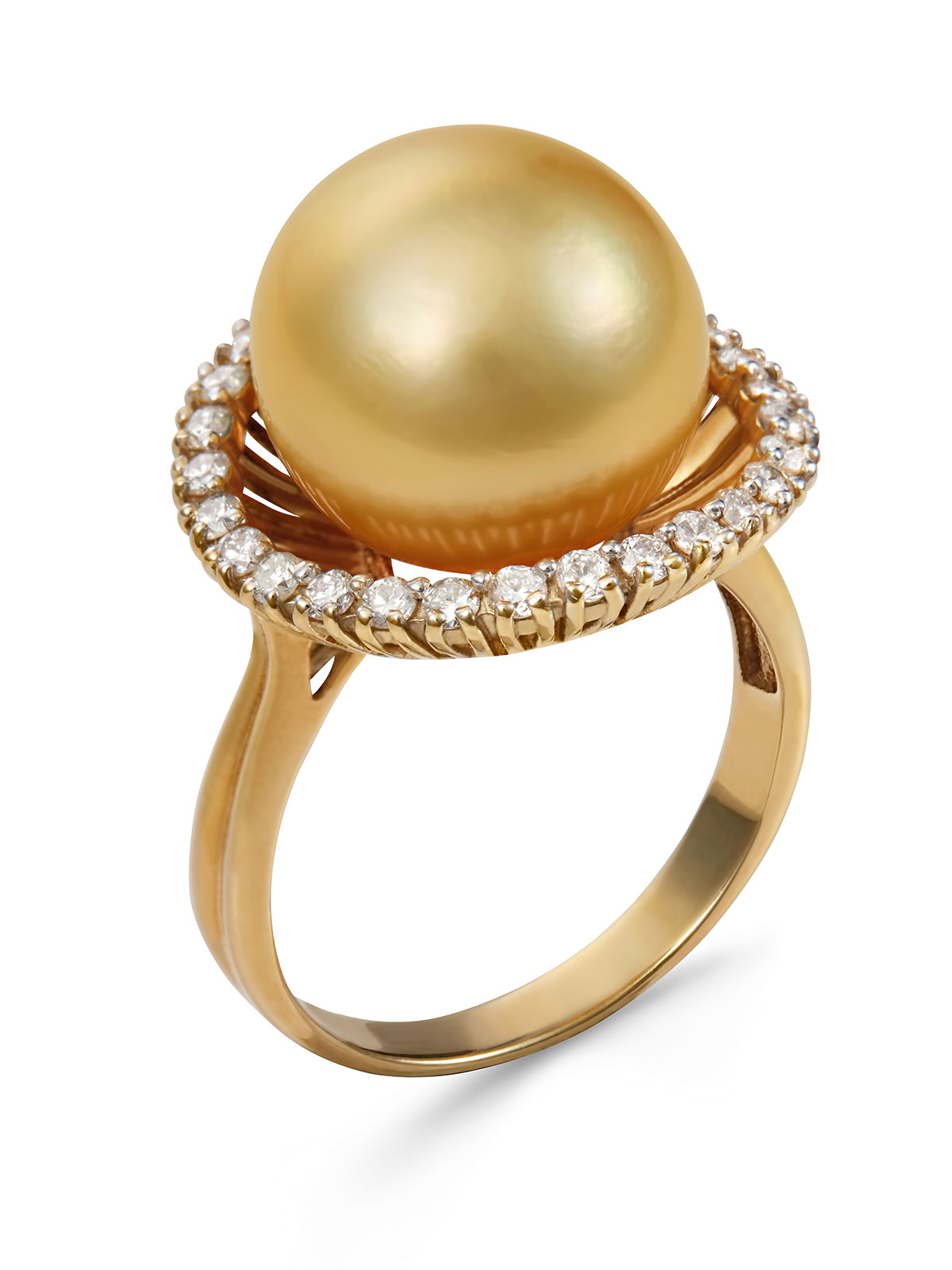Золотое кольцо с жемчугом К42-25