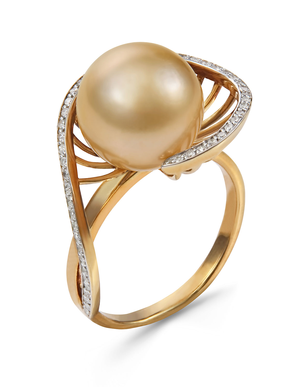 Золотое кольцо с жемчугом К01-25