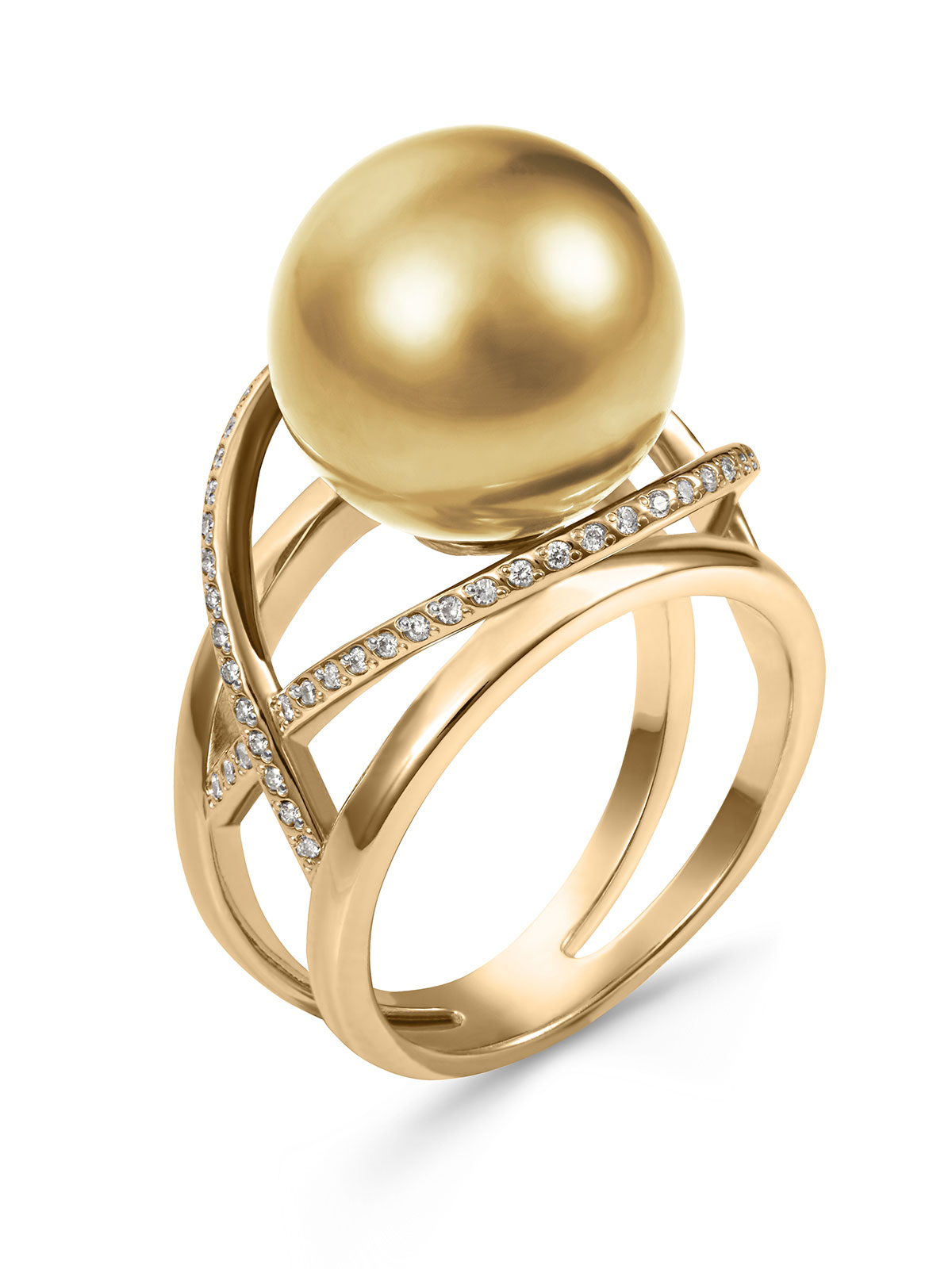 Золотое кольцо с жемчугом К07-25