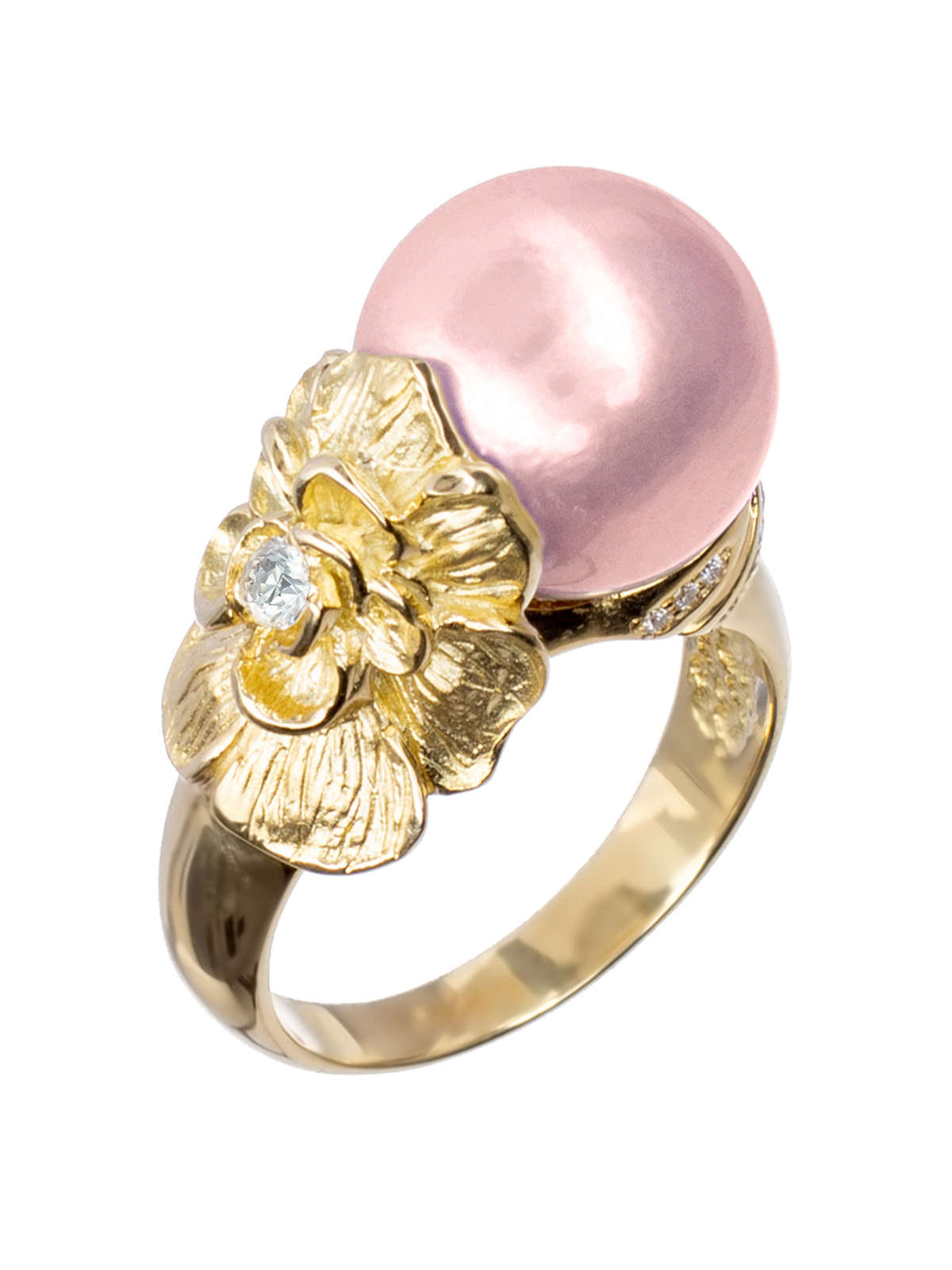 Золотое кольцо с жемчугом 1741-24