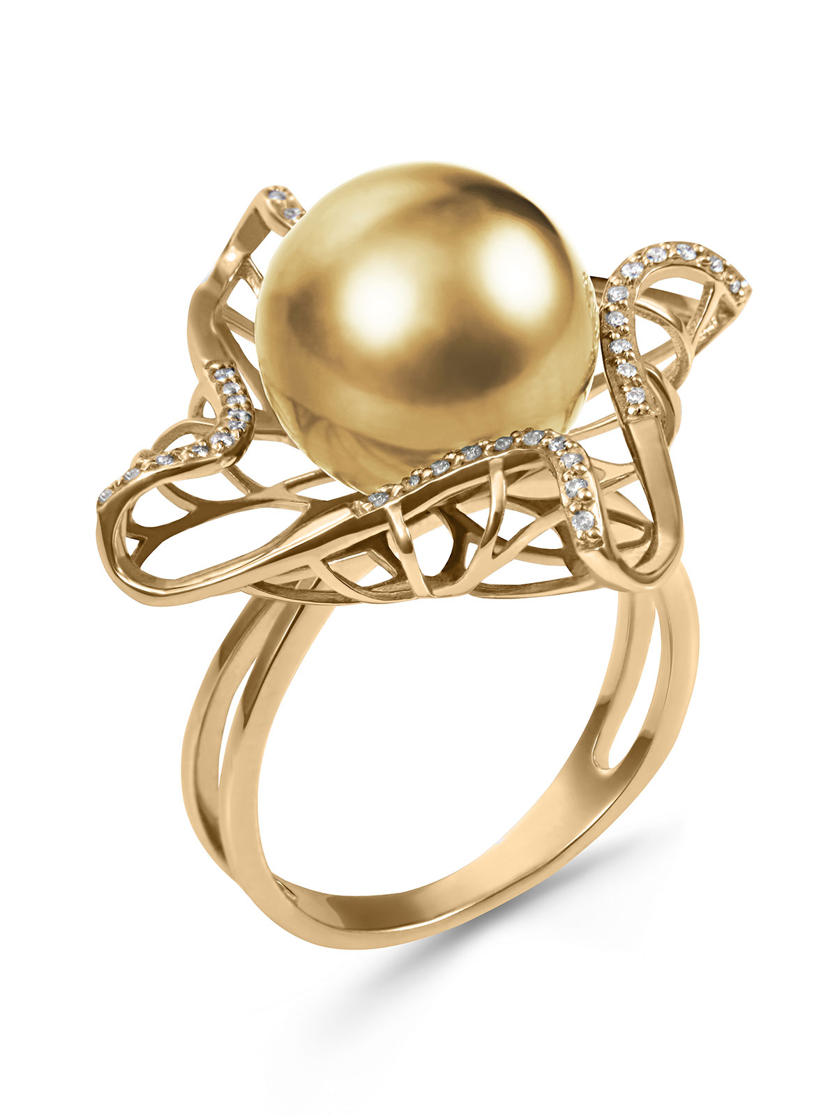 Золотое кольцо с жемчугом К17-25