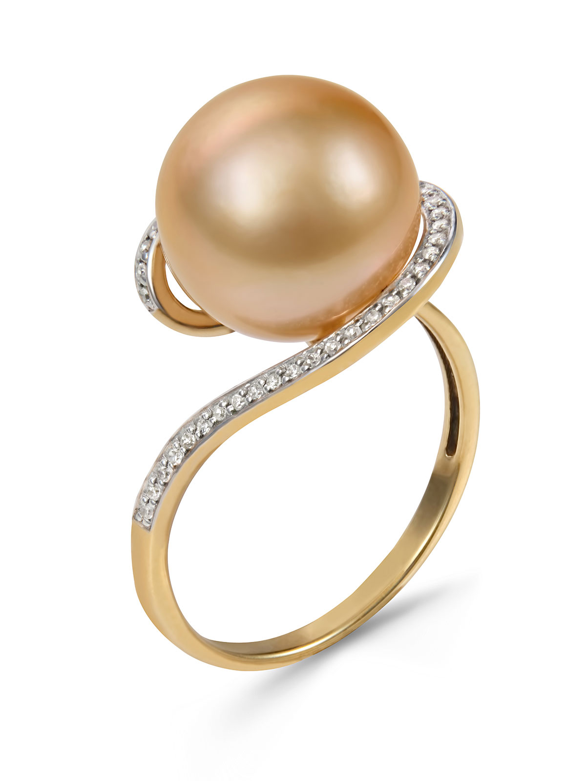 Золотое кольцо с жемчугом К21-25