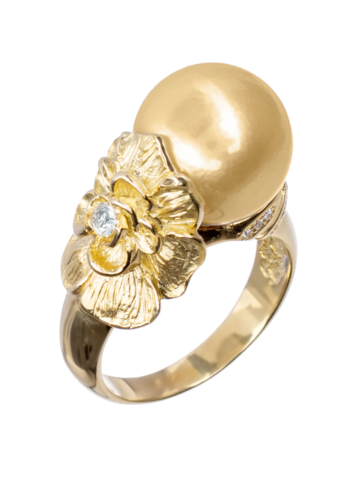 Золотое кольцо с жемчугом 1741-25