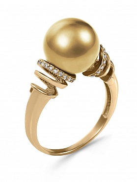 картинка Золотое кольцо с жемчугом К38-25 