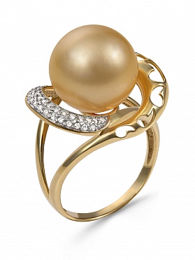 картинка Золотое кольцо с жемчугом К16-25 