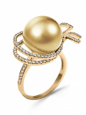картинка Золотое кольцо с жемчугом 110837-25 