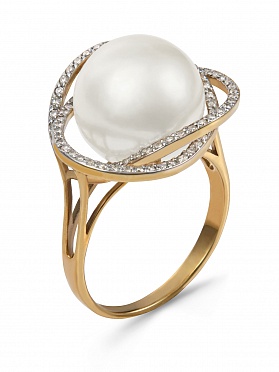 картинка Золотое кольцо с жемчугом К51-21 