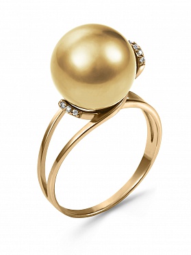 картинка Золотое кольцо с жемчугом К25-25 