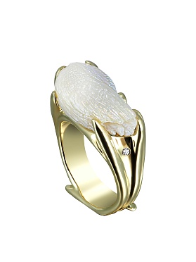 картинка Золотое кольцо с жемчугом К153-21Б 